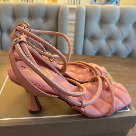 Sam Edelman Women's Maven Peach Leather Heeled Sandal - Picture 2 of 5